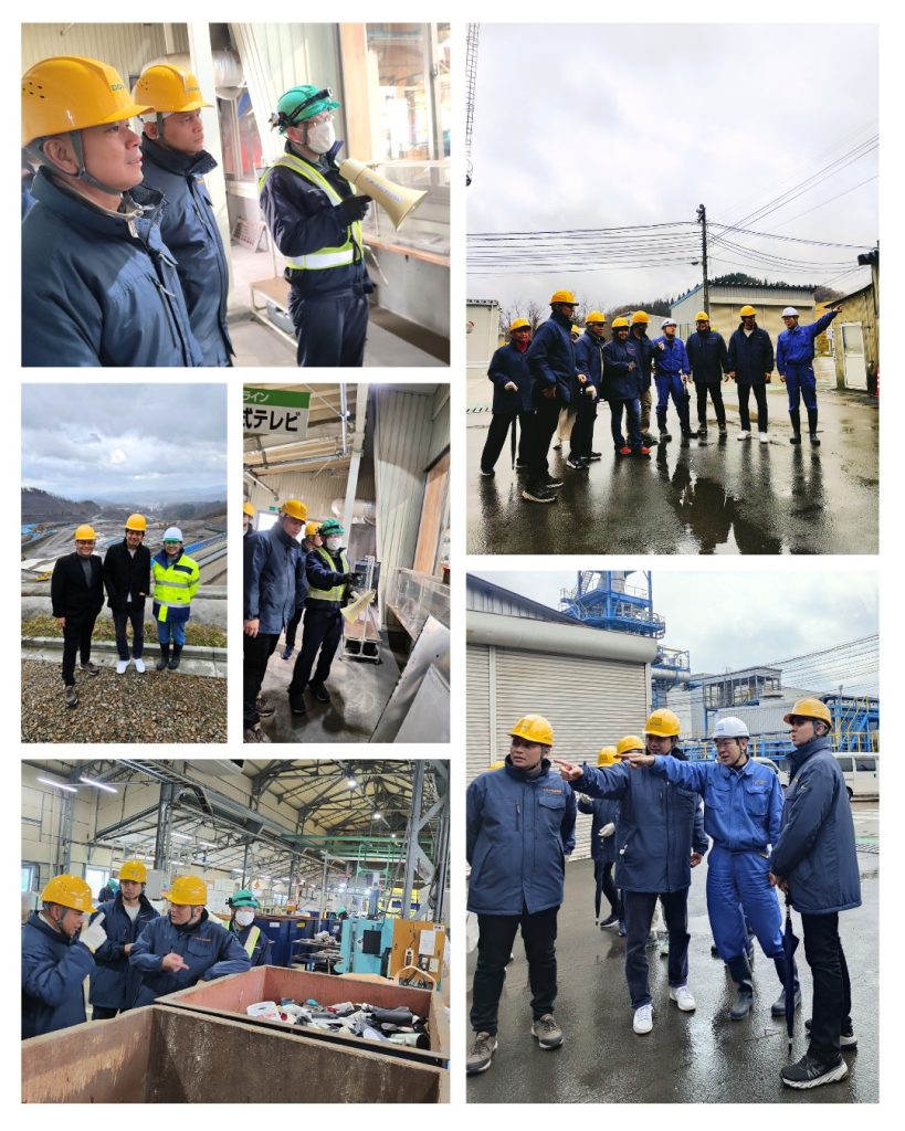 Direktur PT Biuteknika Bina Prima Ranu Nugraha bersama tim konsorsium transporter limbah medis di fasilitas Dowa Group Jepang